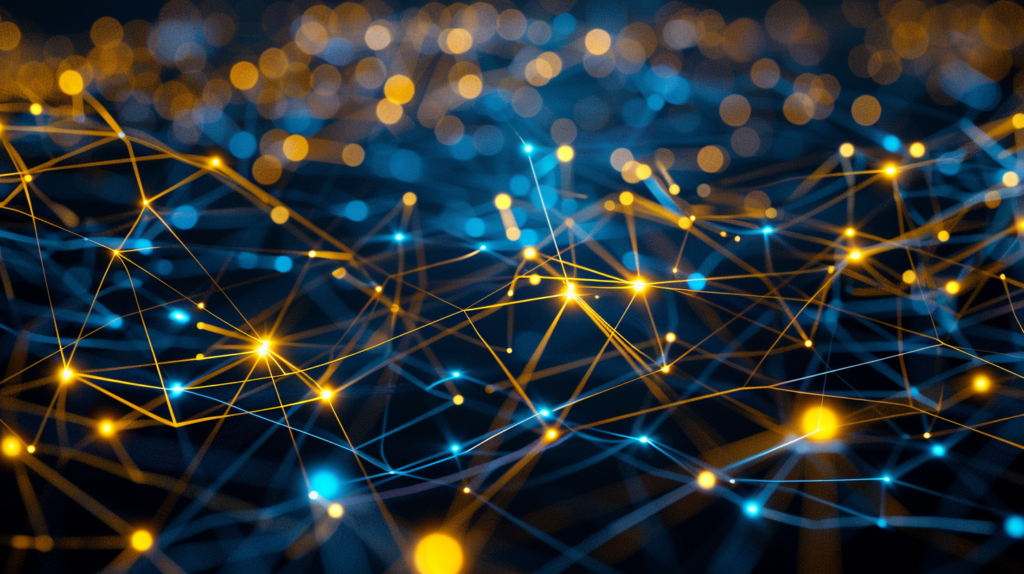Abstract transition from red to blue-gold gradients symbolising risk transforming into stability and resilience in construction projects through iCIRT.